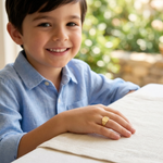 14K Square Polished Baby Signet Ring - Model Shot