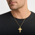 14k Cross with Miraculous Medal Pendant - Model Shot