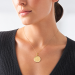 14k Saint Christopher Medal Hollow Pendant - Model Shot