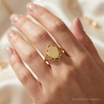 14k 7.5x10.5mm Open Back Signet Ring - Model Shot