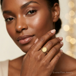 14k 11.0x12.5mm Open Back Signet Ring - Model Shot