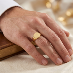 14k 16.0x12.0mm Open Back Mens Signet Ring - Model Shot