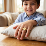 14k 8.5x8.5mm Closed Back Child's Signet Ring - Model Shot