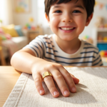 14k 8.0x6.5mm Open Back Child's Signet Ring - Model Shot