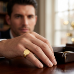 14k 8.5x10.5mm Closed Back Signet Ring - Model Shot