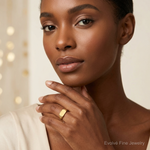 14k 12.5x6.0mm Closed Back Signet Ring - Model Shot