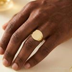 14k 16.5x15.0mm Closed Back Mens Signet Ring - Model Shot
