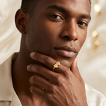 14k 7.5x7.5mm Open Back Heart Signet Ring - Model Shot
