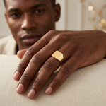 14k 13.5x15.0mm Open Back Mens Signet Ring - Model Shot