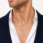 14k Rose Gold .9mm Box Chain - Model Shot