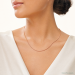 14k Rose Gold 1.10mm Box Chain - Model Shot