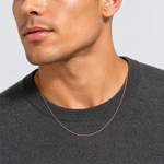 14k Rose Gold .85mm D/C Spiga Chain - Model Shot