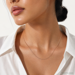 14k Rose Gold .95mm Box Chain - Model Shot