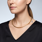 Sterling Silver Gold-pltd 3mm Reversible w/2in ext Cubetto Chain - Model Shot