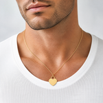 14K Polished Heart Shaped Disc Pendant - Model Shot