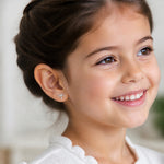 14k White Gold Madi K Polished Dragonfly Earrings - Model Shot