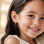 14k Madi K Polished 3-Star Post Earrings - Model Shot