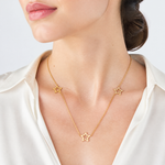 14K Yellow Gold Star w/2in Extension Necklace - Model Shot