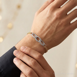 14k Two-tone D/C & Polished 7.5in Fancy Link Bracelet - Model Shot