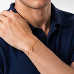 14k Polished CZ Italian Horns w/.75in Ext Bracelet - Model Shot
