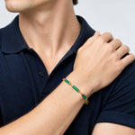 14K Polished 4.0mm Jade Bars Bracelet - Model Shot