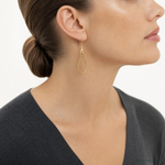 14k Polished Flexible Leverback Dangle Earrings - Model Shot