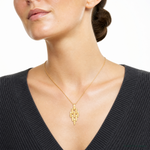 14k Polished Fancy Link Dangle Pendant - Model Shot
