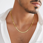 14k 5mm Silky Herringbone Chain - Model Shot