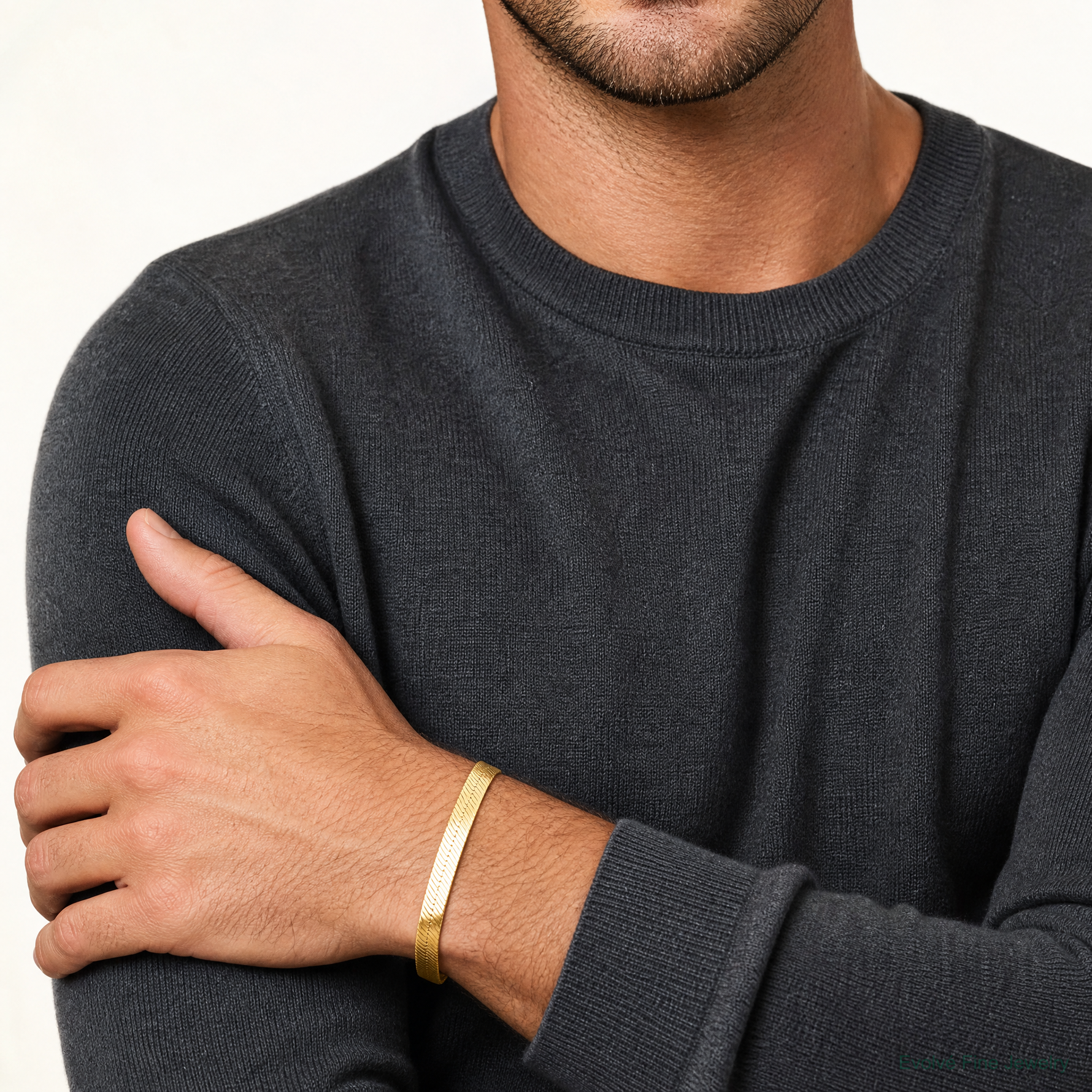 14k 5.5mm Silky Herringbone Chain - Model Shot