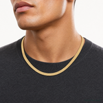 14k 6.5mm Silky Herringbone Chain - Model Shot