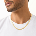 14k 10mm Silky Herringbone Chain - Model Shot