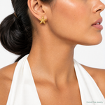 14k Starfish Post Earrings - Model Shot
