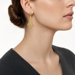 14K D/C Filigree Dangle Post Earrings - Model Shot