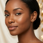 14k Gold Polished Bow Post Earrings - Model Shot