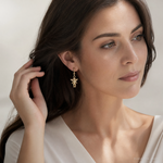 14k Angel Leverback Earrings - Model Shot