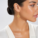 14K Small Celtic Eternity Knot Leverback Earrings - Model Shot