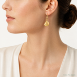 14K  3D Polished Sailboat Leverback Earrings - Model Shot