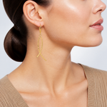 14K Polished Diamond Cut Fancy Dangle Leverback Earrings - Model Shot
