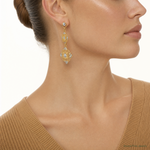14k Rhodium Diamond-cut Filigree Dangle Earrings - Model Shot