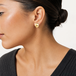 14k 15.50mm Button Post Earrings - Model Shot