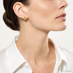 14k Polished Textured Love Knot Post Earrings - Model Shot