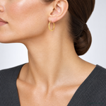 14k 2x3mm Square Tube Hoops - Model Shot