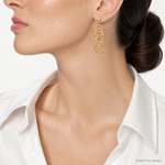 14k Circle Drop Post Earrings - Model Shot