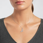 14KW White Gold Casted Script Letter A Initial Charm - Model Shot