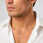 14KW Diamond-cut Letter F Initial Charm - Model Shot