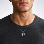 14KW Diamond-cut Letter P Initial Charm - Model Shot
