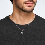 14KW Diamond-cut Letter W Initial Charm - Model Shot