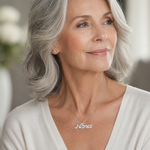 14k White Gold Satin NANA Charm - Model Shot