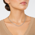14k White Gold 2.9mm Flat Beveled Curb Chain - Model Shot
