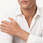 14k White Gold 2.25mm Flat Figaro Chain - Model Shot